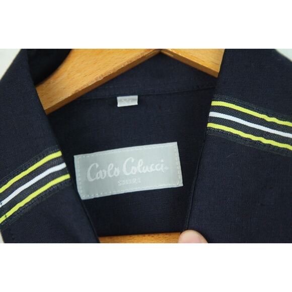 Vintage Carlo Colucci XL Camp Shirt Linen Blend Resort Quiet Luxury Vacation - Picture 12 of 15